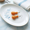Fried Chicken Drumstick Dangle Earrings for Food Fans