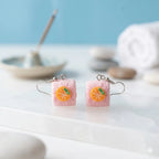 Cute Rolled Towel Orange Earrings Novelty Jewelry