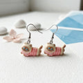 Cute Cat Dangle Earrings in Cozy Sweater Design Style