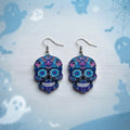 Cute Sugar Skull Earrings Halloween Statement Style