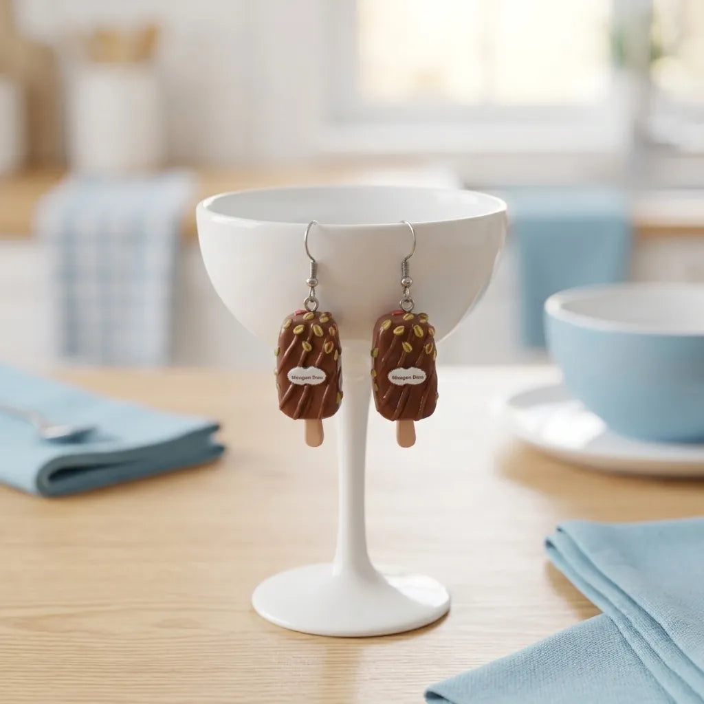 Cute Ice Cream Earrings Fun Dessert Statement Style