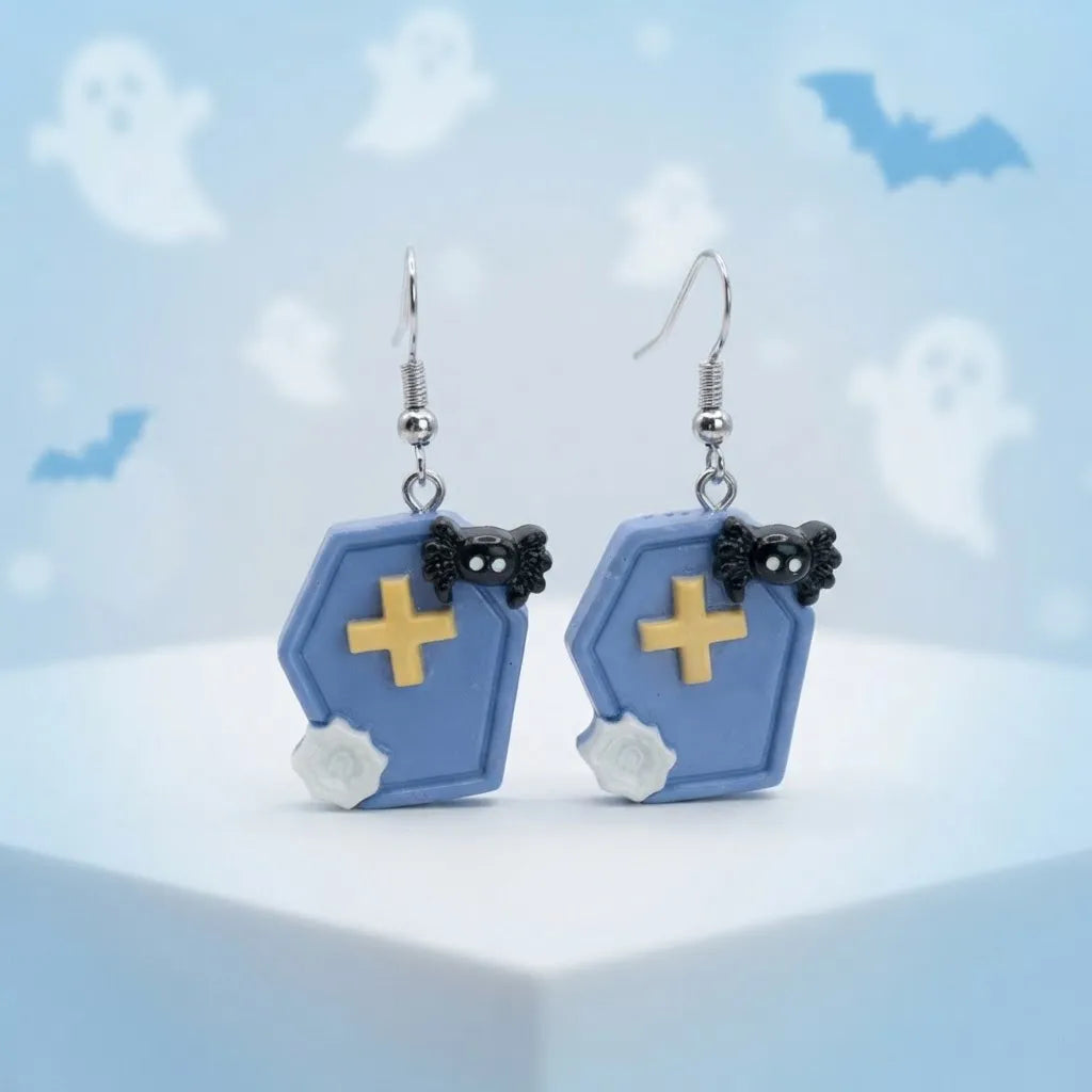 Cute Coffin Earrings Fun Halloween Jewelry 
