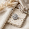 Flower Belly Button Ring with Sparkling CZ Crystal Petals