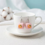 Cute Rolled Towel Orange Earrings Novelty Jewelry