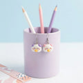 Cute Kawaii Bear Face Earrings Novelty Jewelry