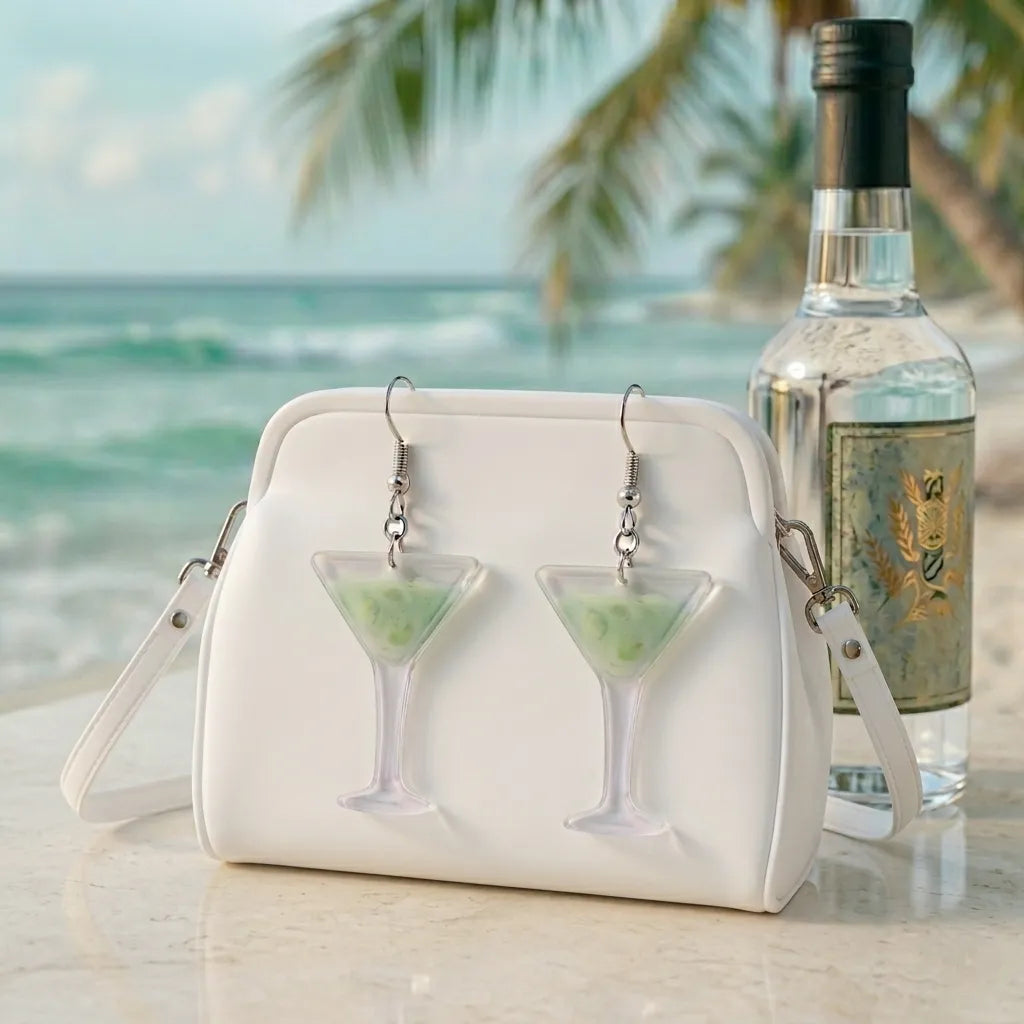 Martini Glass Drop Earrings for Fun Cocktail Lovers