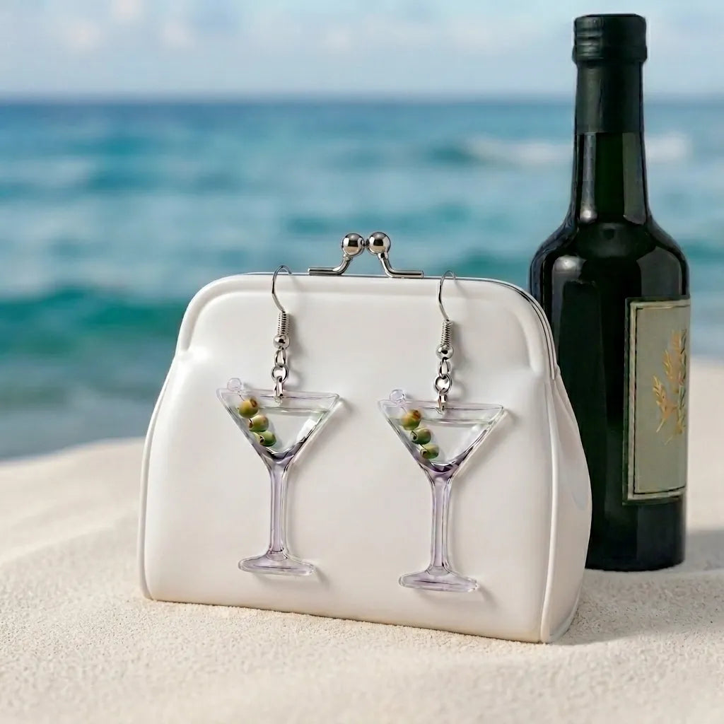 Martini Glass Drop Earrings for Fun Cocktail Lovers
