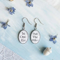 Funny Text Dangle Earrings with Playful Word Design