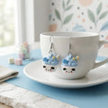 Cute Blue Dessert Cup Dangle Earrings for Sweet Style Fun