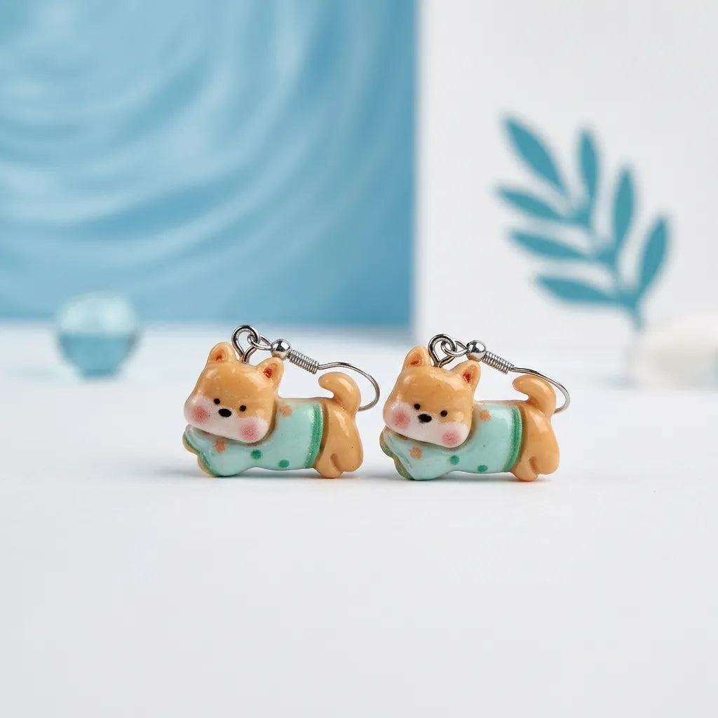Cute Corgi Dog Dangle Earrings for Everyday Playful Style