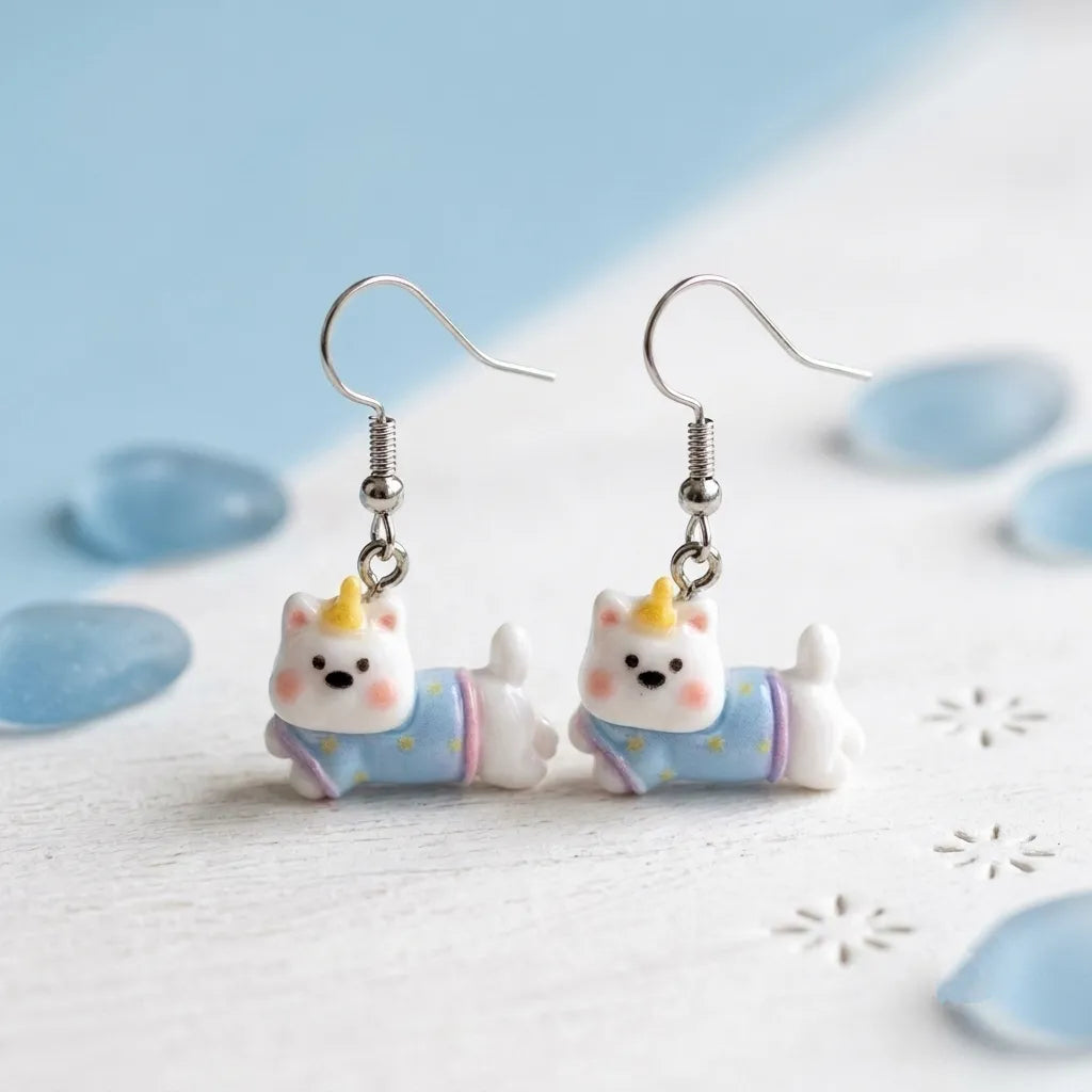 Cute Unicorn Cat Dangle Earrings for Everyday Fun Style