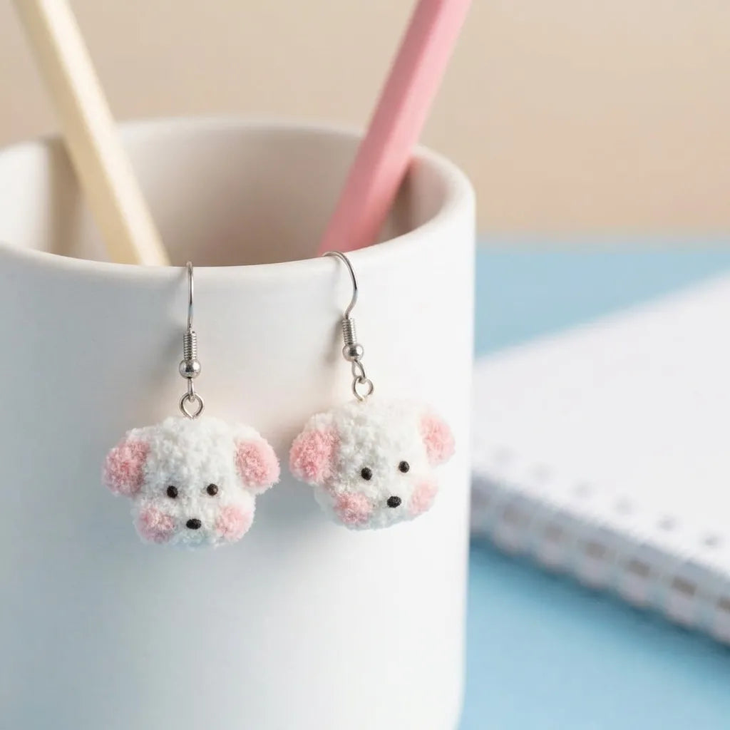 Cute Puppy Dog Head Dangle Earrings for Everyday Style