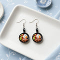 Mini Frying Pan Drop Earrings with Breakfast Food Design