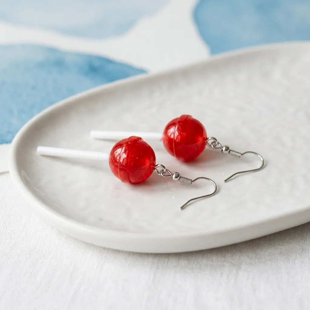 Lollipop Drop Earrings with Sweet Candy-Inspired Design