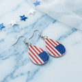 Patriotic Flag Teardrop Dangle Earrings for July Fourth Style