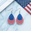 American Flag Teardrop Dangle Earrings Patriotic Style