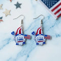 Cute I Love America Gnome Earrings Patriotic
