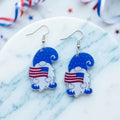 Cute Patriotic Gnome Earrings with American Flag