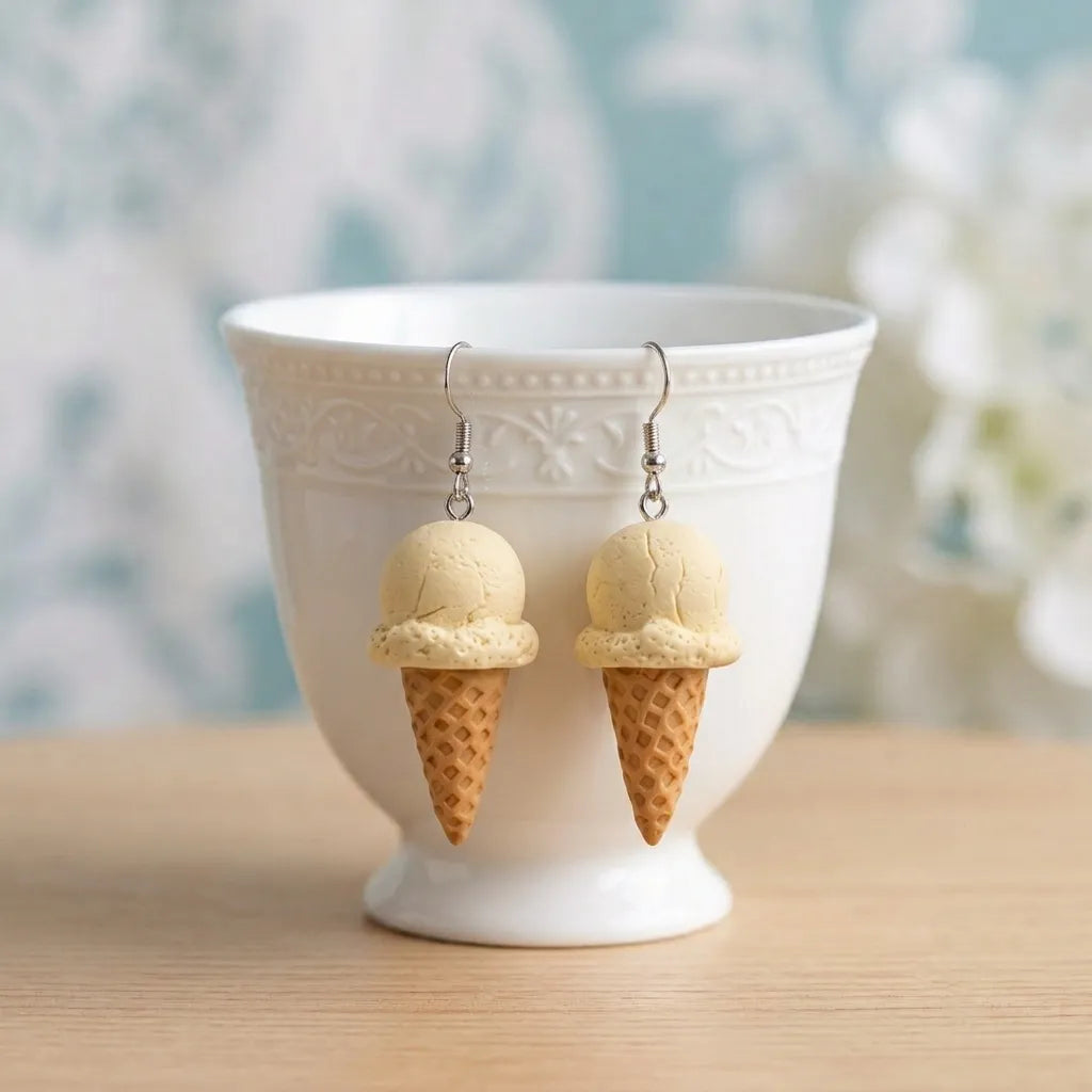 Cute Ice Cream Cone Earrings Summer Treats