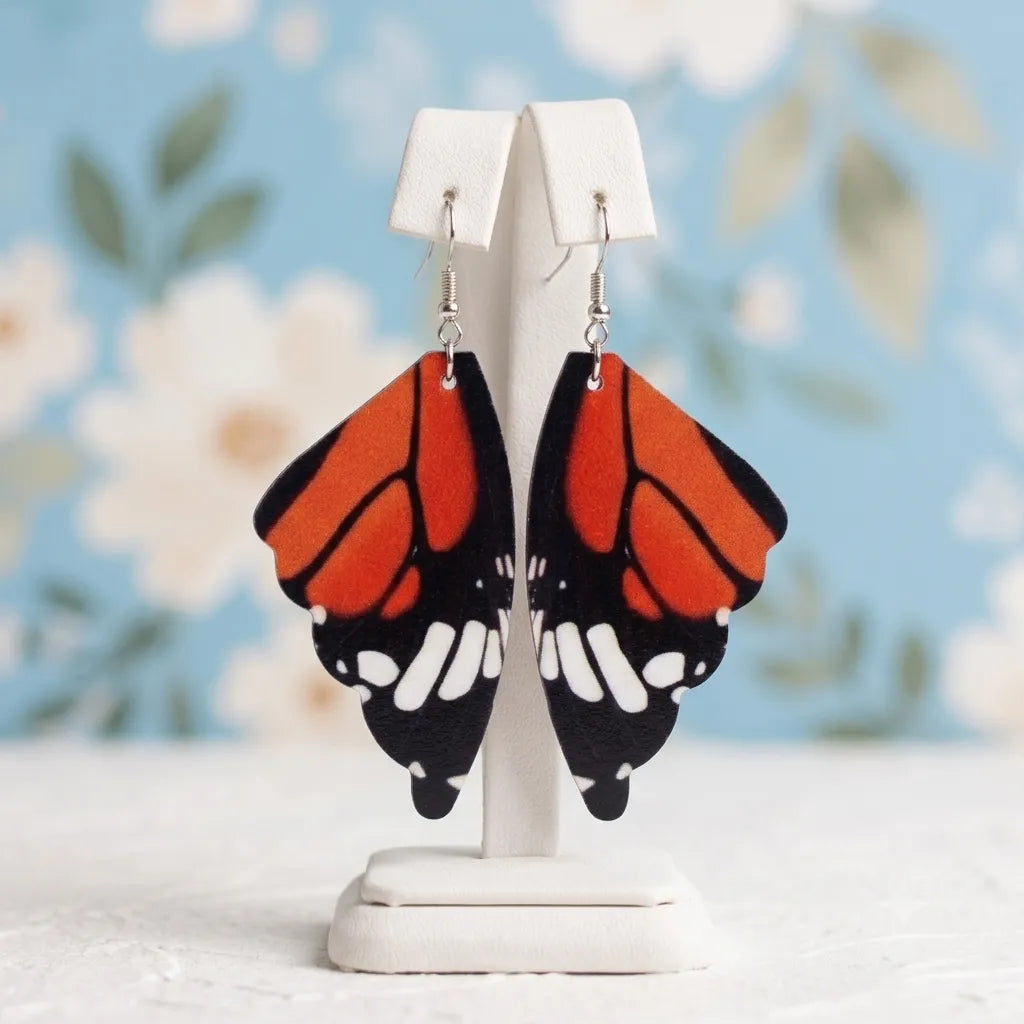 Colorful Butterfly Wing Earrings Lightweight Novelty