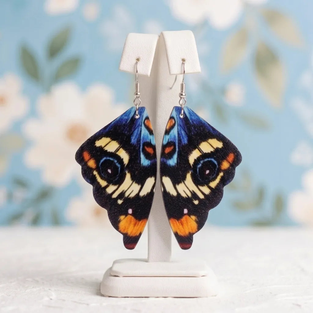 Colorful Butterfly Wing Earrings Lightweight Novelty