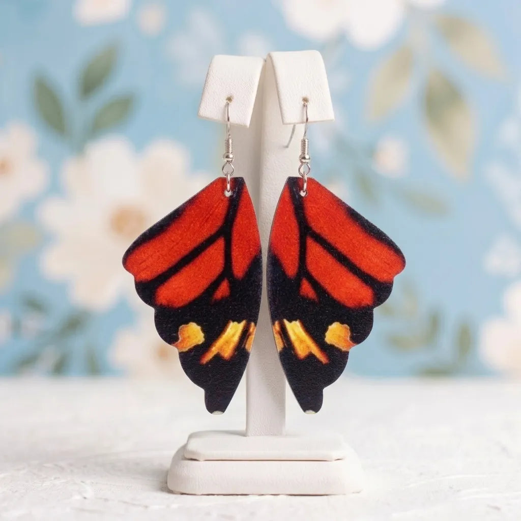 Colorful Butterfly Wing Earrings Lightweight Novelty