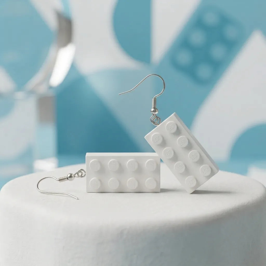 Lego Brick Dangle Earrings for Playful Everyday Style