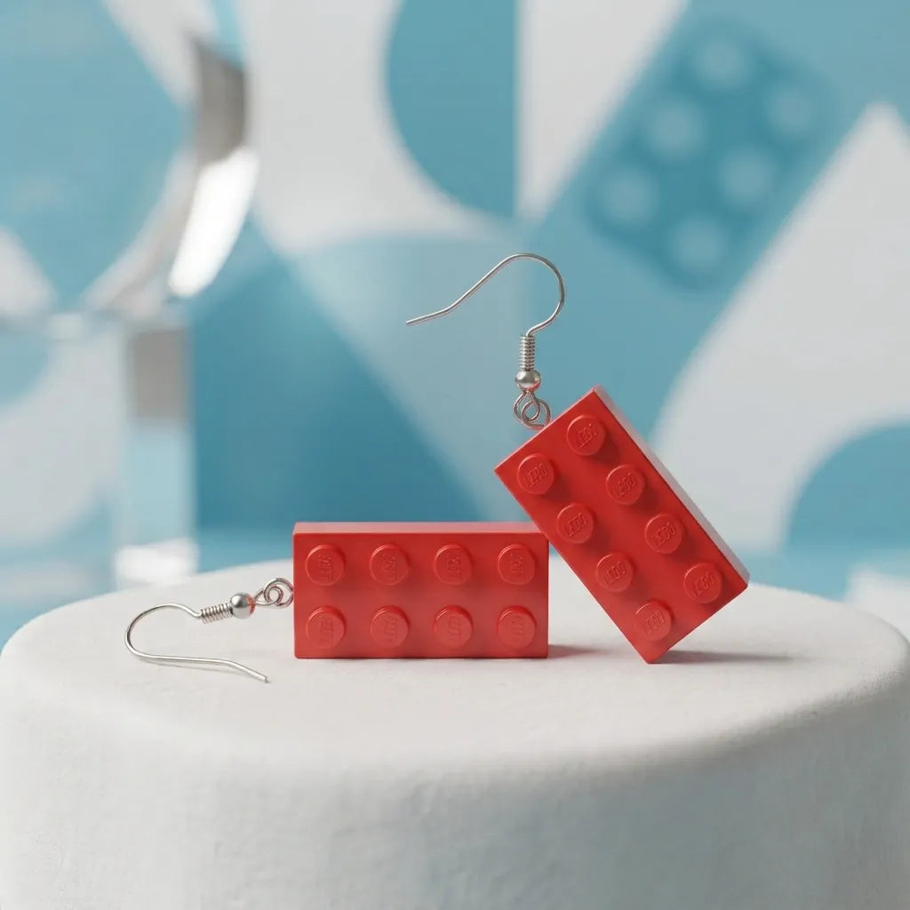 Lego Brick Dangle Earrings for Playful Everyday Style
