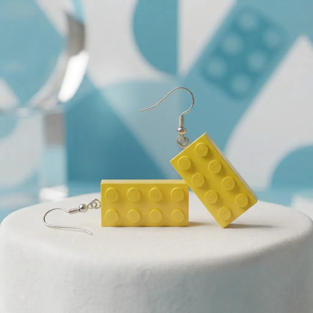 Lego Brick Dangle Earrings for Playful Everyday Style