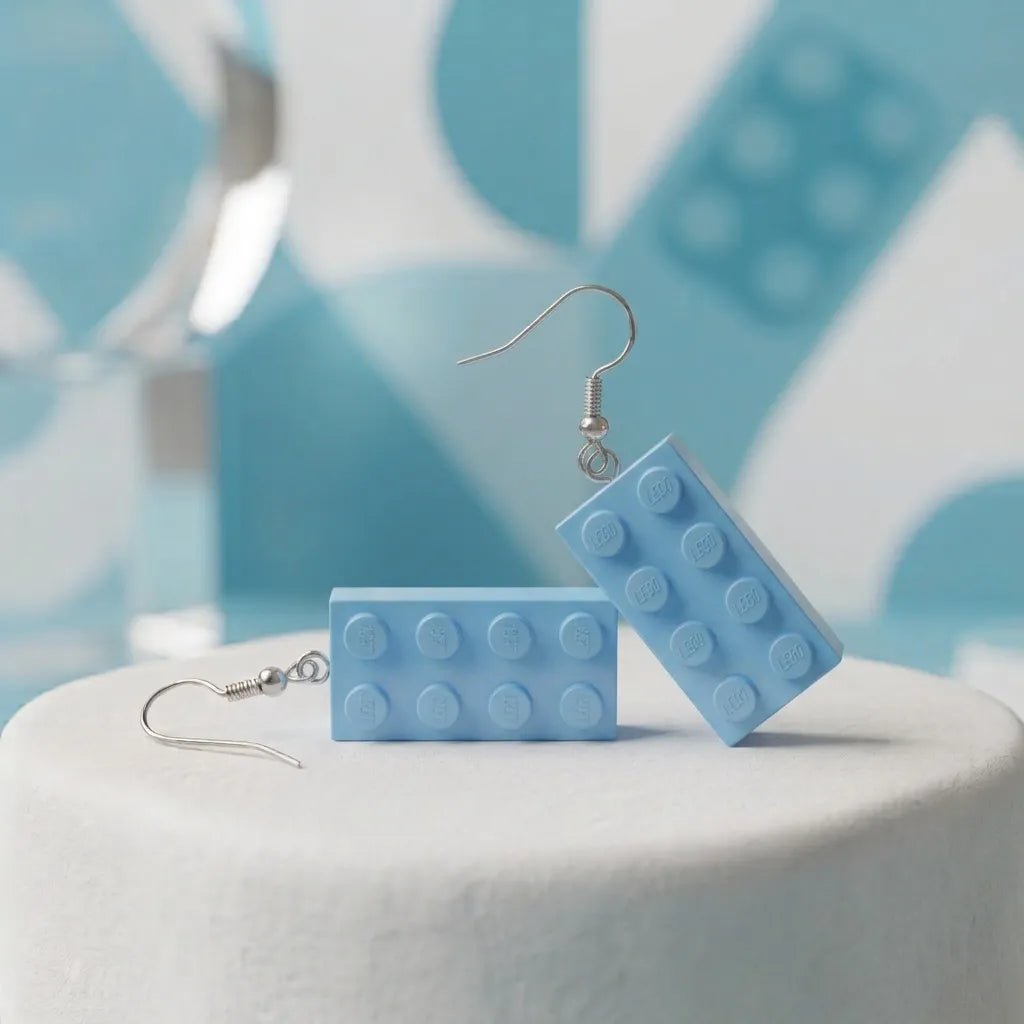 Lego Brick Dangle Earrings for Playful Everyday Style