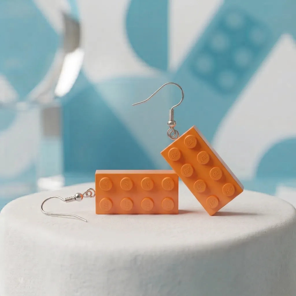 Lego Brick Dangle Earrings for Playful Everyday Style