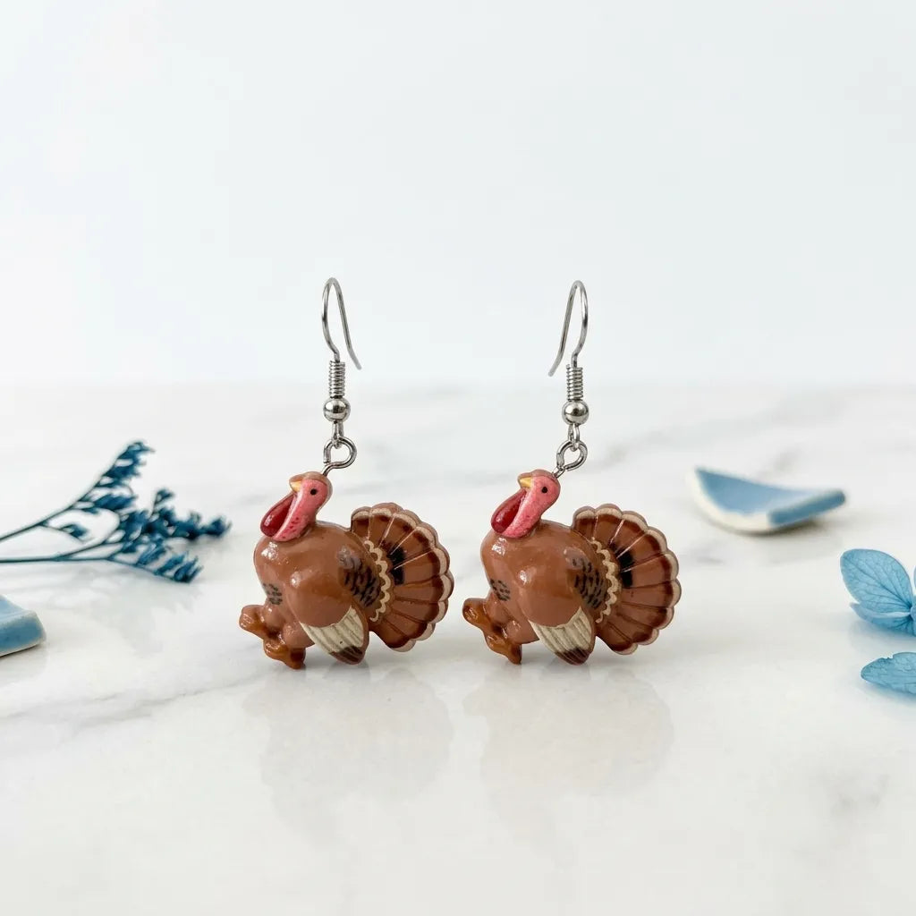 Turkey Earrings Fun Thanksgiving Statement Jewelry 
