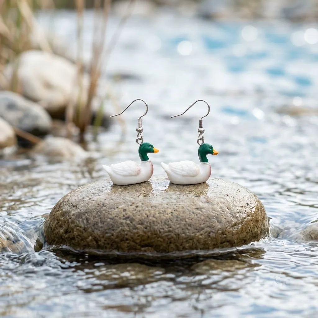 Cute Duck Earrings Fun Animal Statement Jewelry 