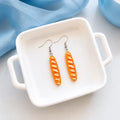 Funny Baguette Bread Dangle Earrings for Cute Novelty Style