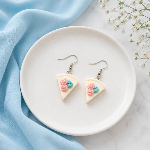Cute Cake Slice Dangle Earrings for Kawaii Sweet Style