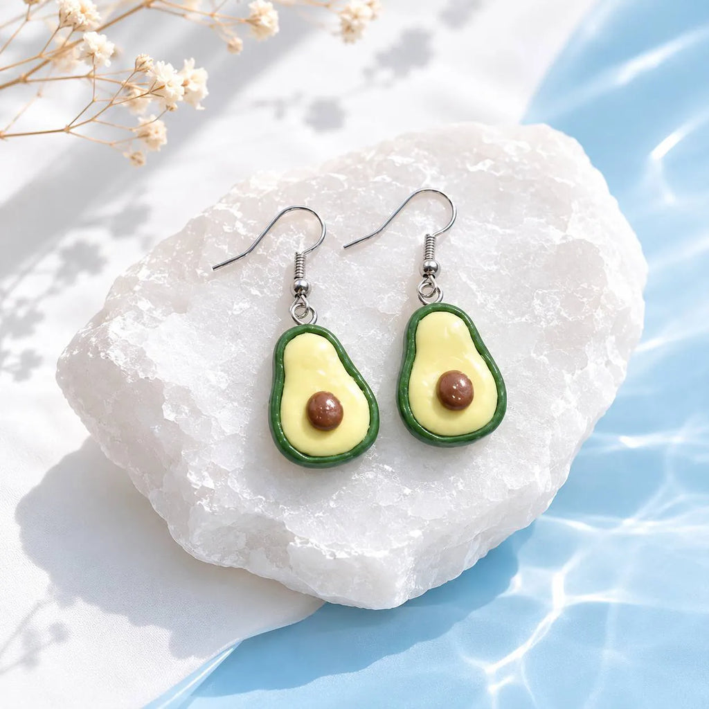 Cute Avocado Drop Earrings for Trendy Everyday Style