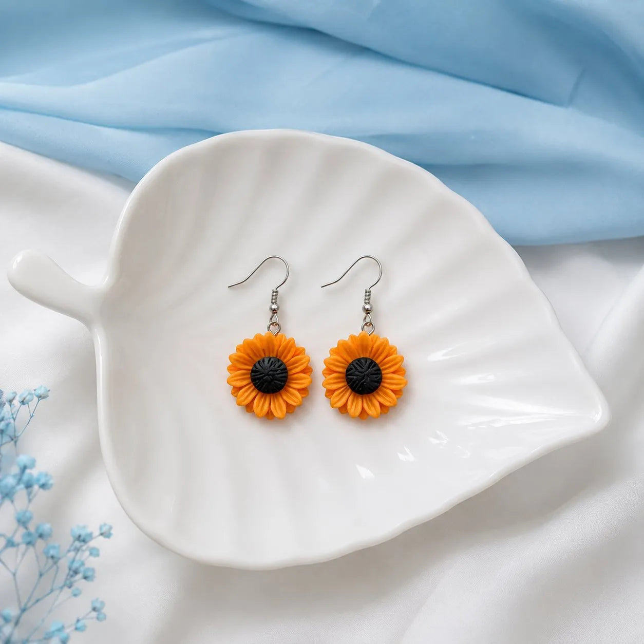 Cute Sunflower Drop Earrings for Fun Everyday Style