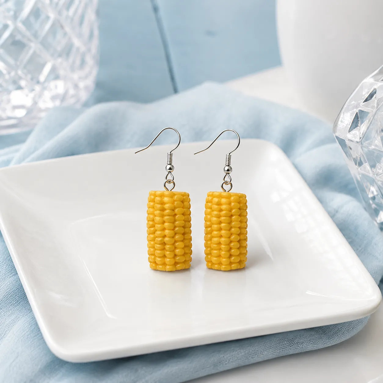 Funny Corn Cob Dangle Earrings for Cute Kawaii Style