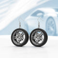 Car Tire Wheel Dangle Earrings for Auto Lovers Style