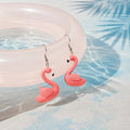 Pink Flamingo Dangle Earrings with Tropical Charm