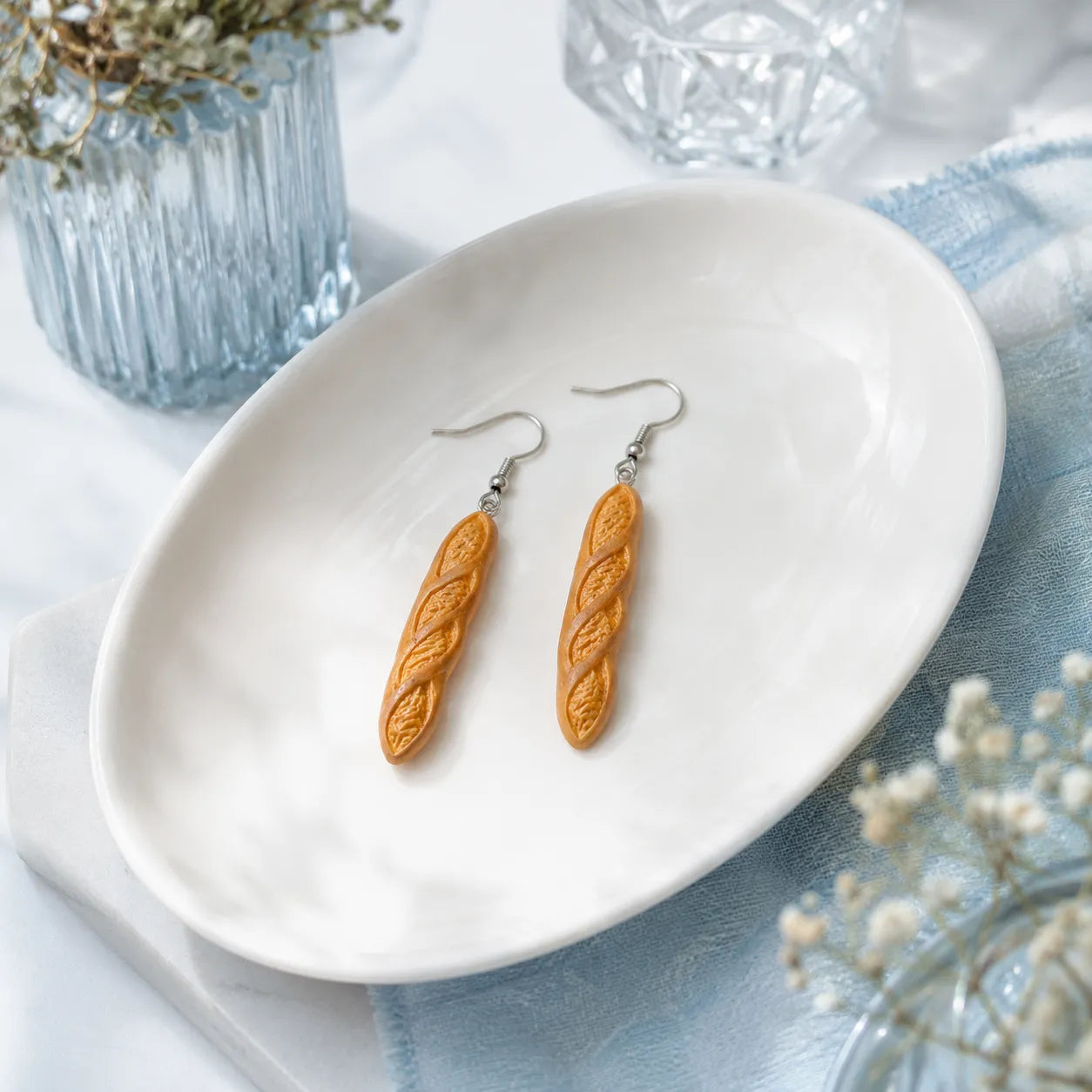 French Bread Drop Earrings for Fun Everyday Style