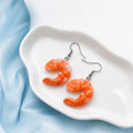 Funny Shrimp Dangle Earrings for Cute Novelty Fashion