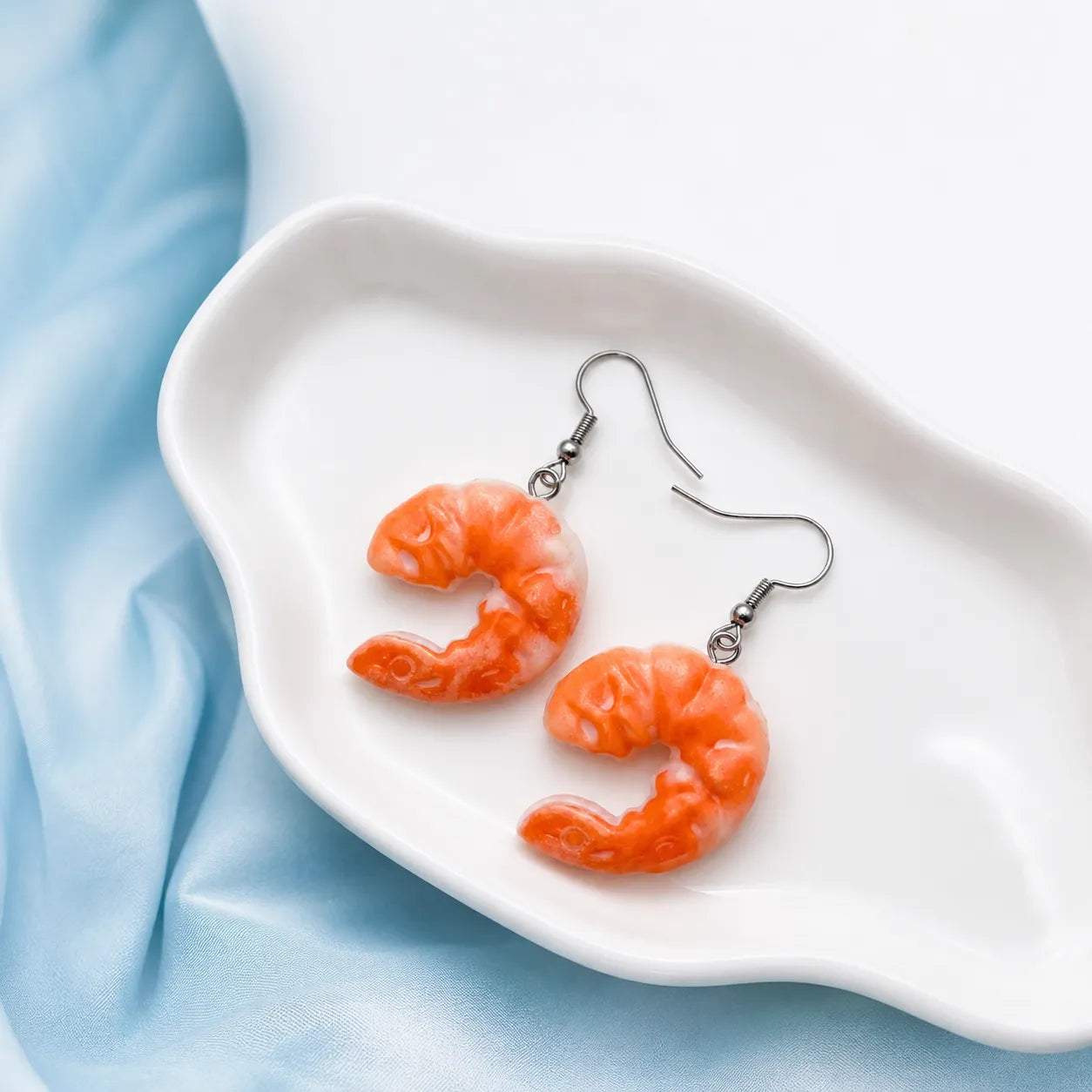 Funny Shrimp Dangle Earrings for Cute Novelty Fashion