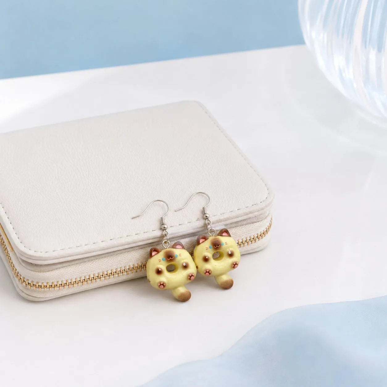 Cute Cat Donut Earrings for Playful Everyday Style