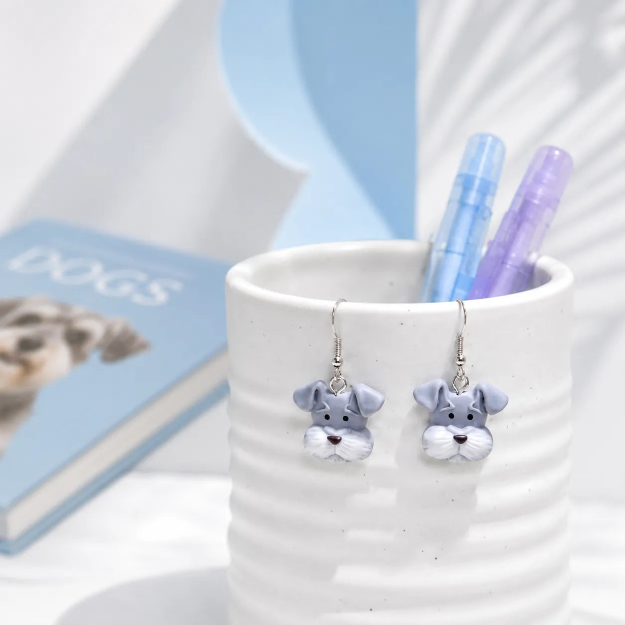 Cute Dog Head Dangle Earrings for Women and Teens