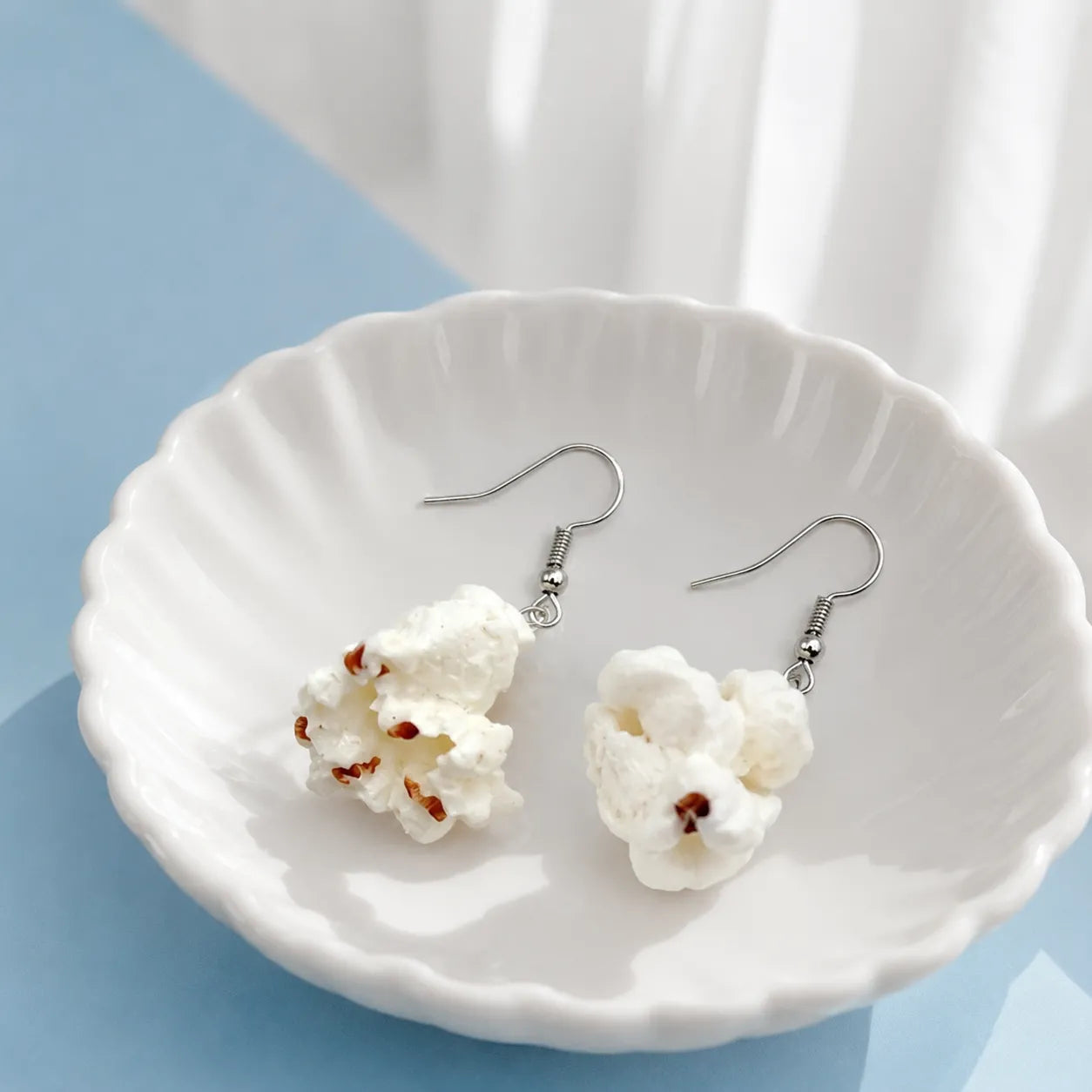 Funny Popcorn Dangle Earrings for Cute Movie Night Style
