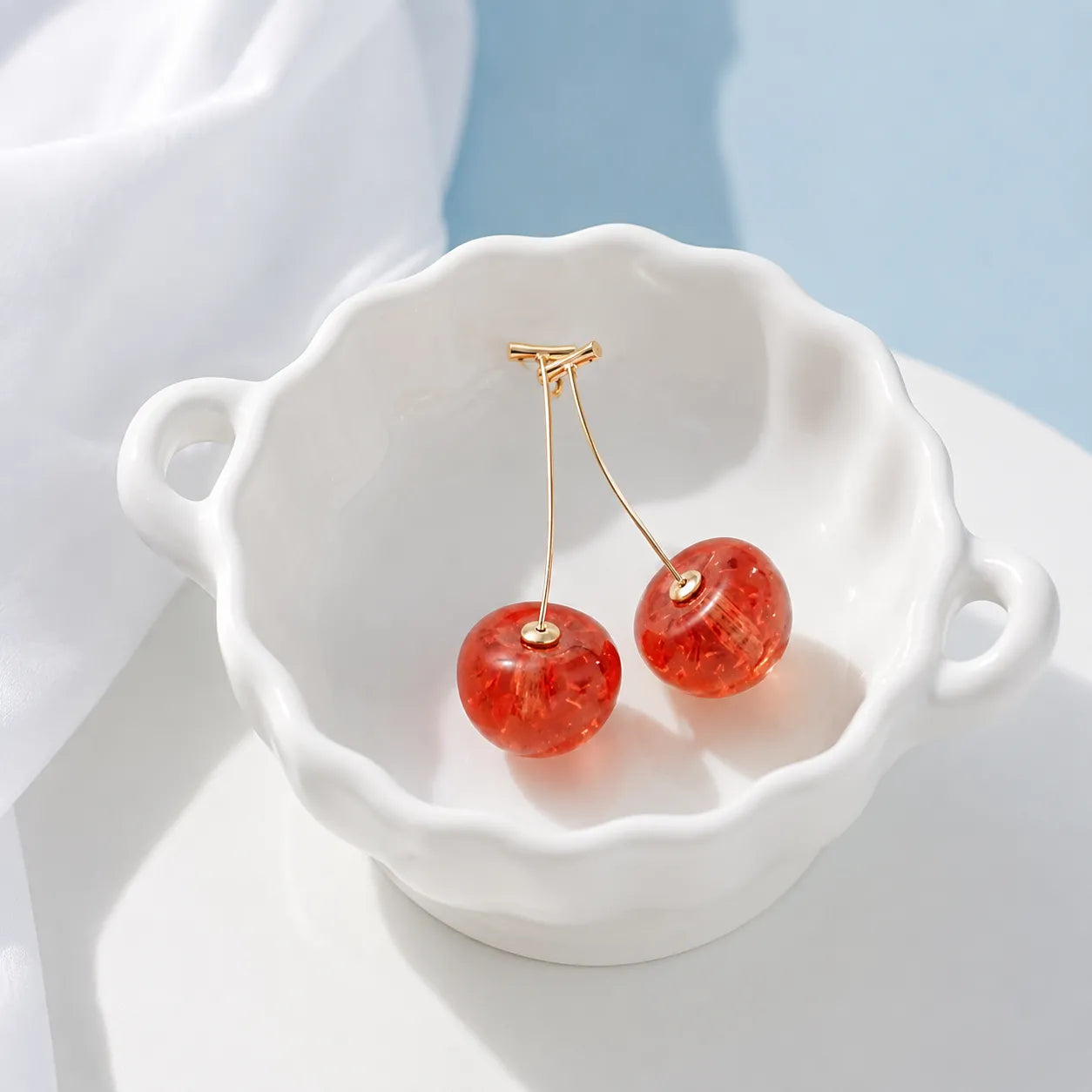 Cute Cherry Drop Earrings for Sweet Y2K Outfits