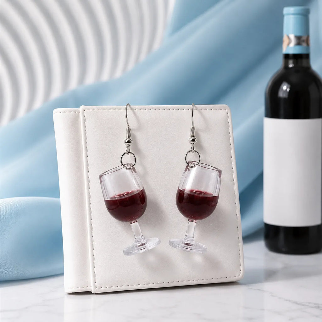 Funny Wine Glass Dangle Earrings for Trendy Y2K Looks