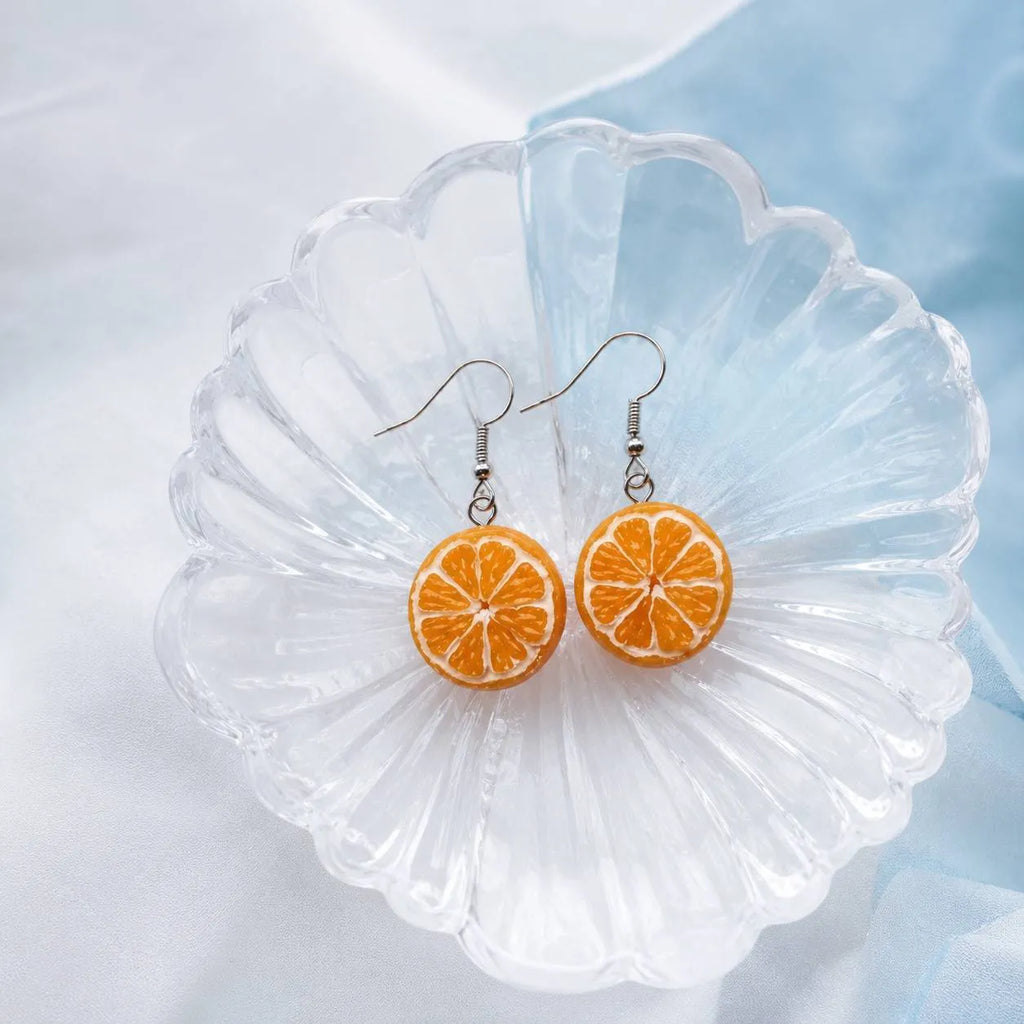 Cute Orange Slice Earrings for Playful Summer Style