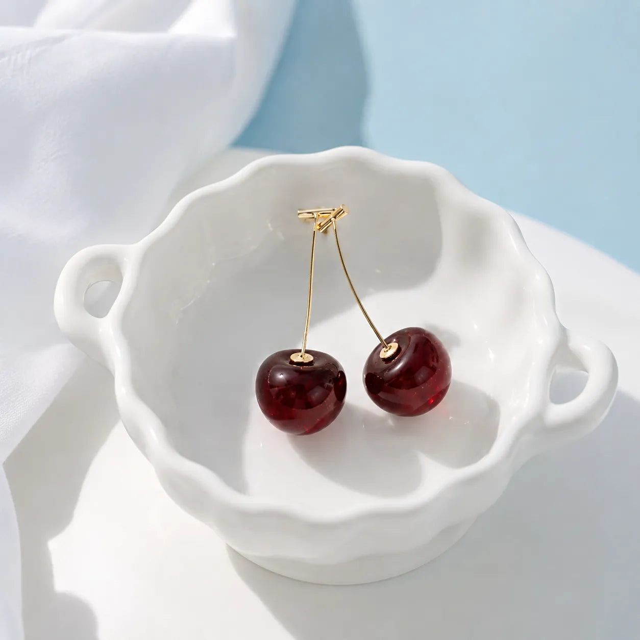 Cute Cherry Drop Earrings for Sweet Y2K Outfits